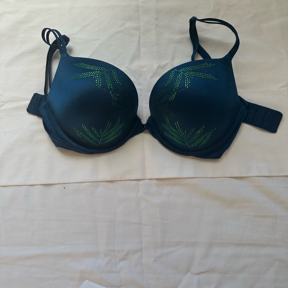 Victoria's Secret Navy and Green Bra